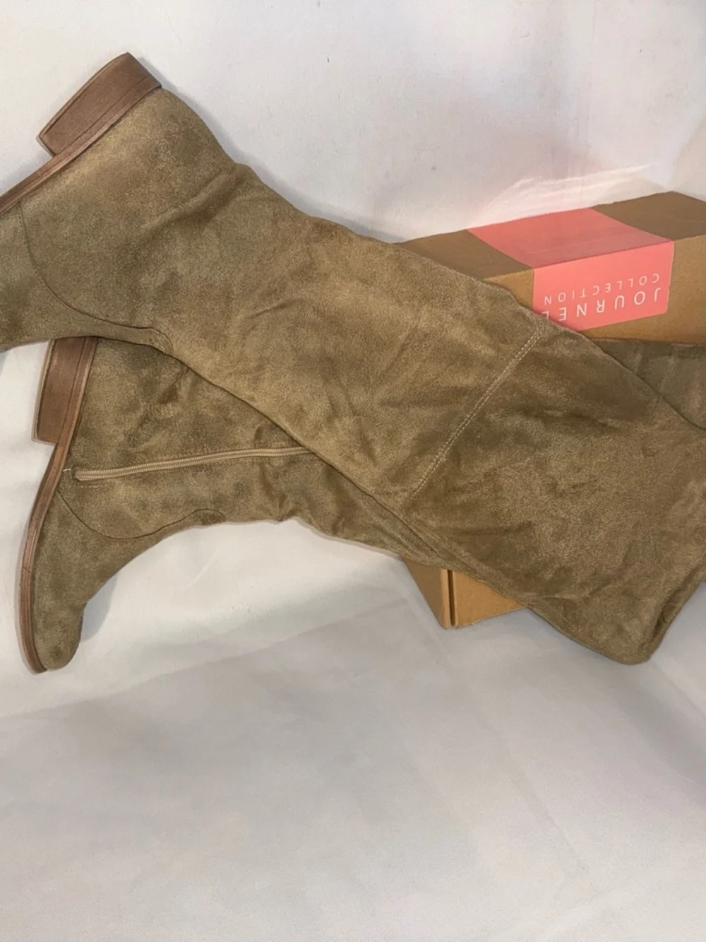 Journee Collection Jezebel Over-the-Knee Suede Wedge Boots with Box – Size 10